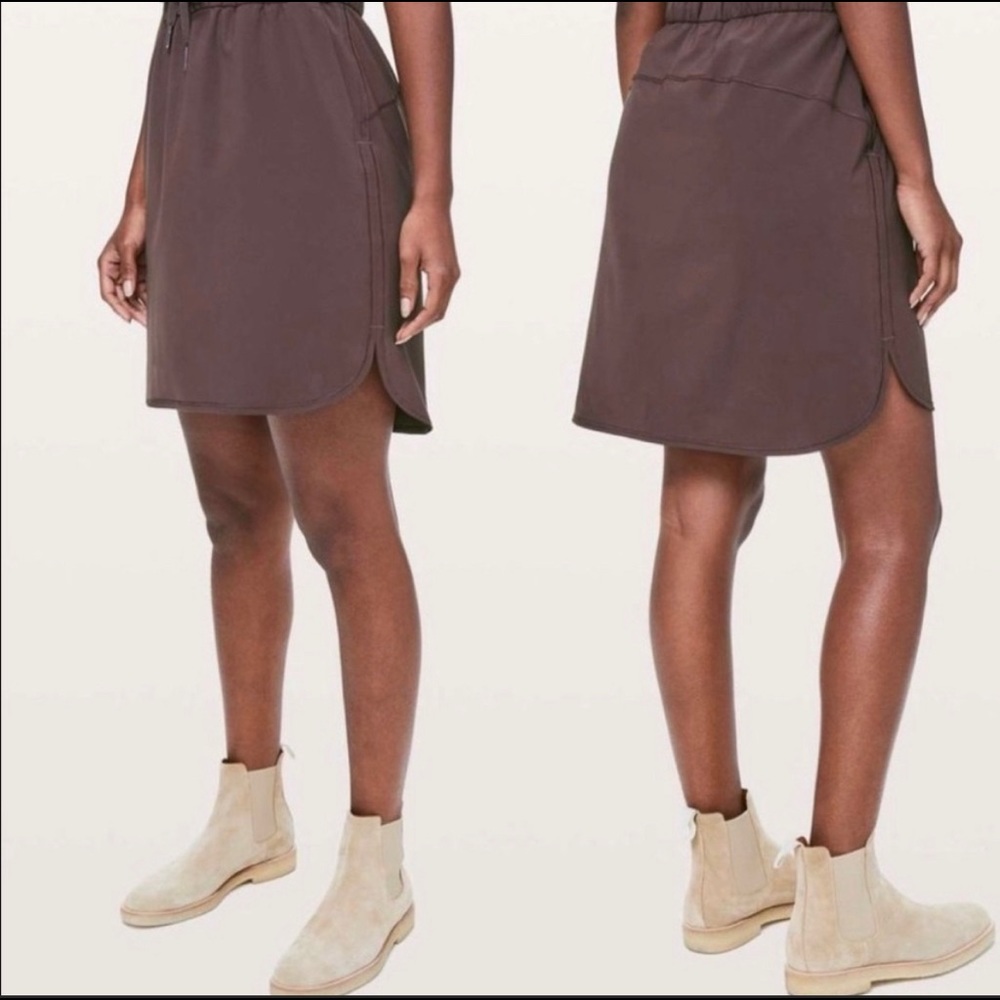Lululemon On The Fly brown skirt size 12 | athleisure | athletica activewear